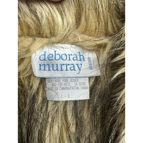 Deborah Murray Vest Womens Large Tan Faux Suede Faux Fur Lining Glam Fashion - Picture 3 of 10